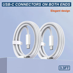 Braided USB C to USB C Cable 3.3ft [Pack of 2]